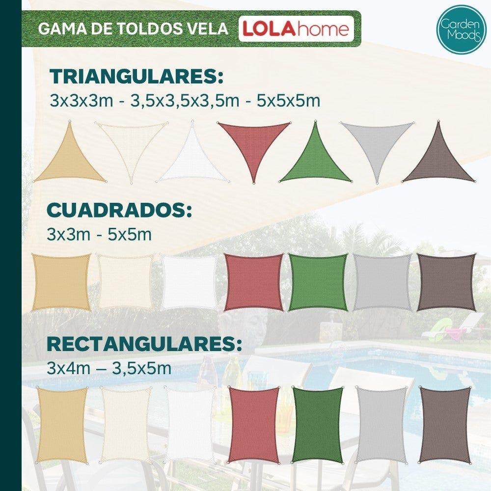 lolahome Vela de sombreo de 3x3 metros