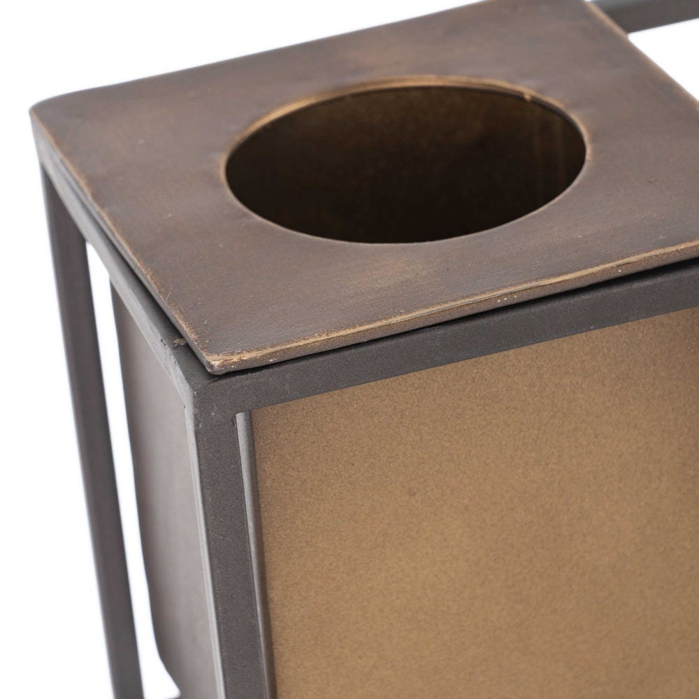 Lolahome Macetero Con Estante De Metal Negro Y Dorado De 36x12x36 Cm