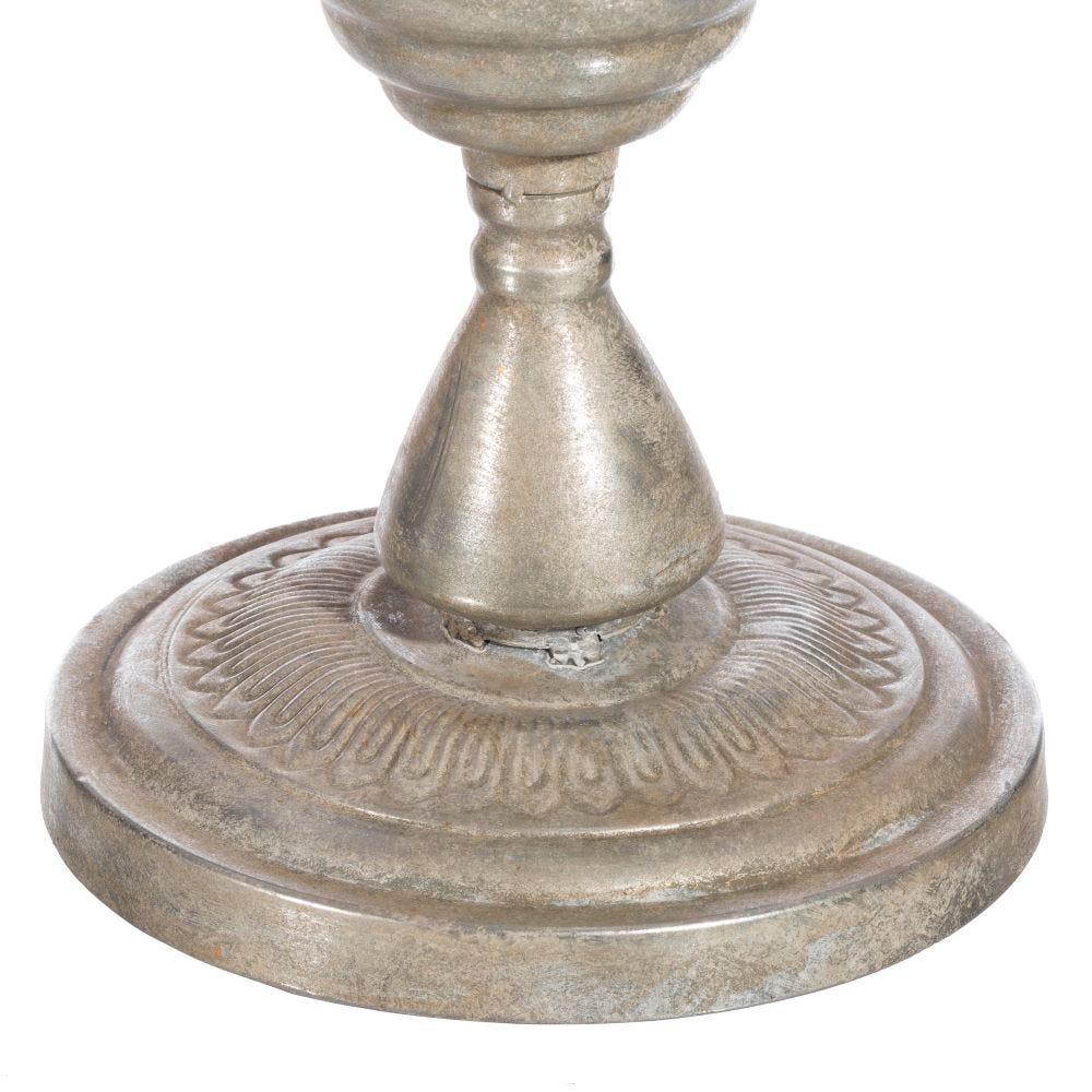 Lolahome Macetero De Metal Plateado Clásico De 60x42x52 Cm