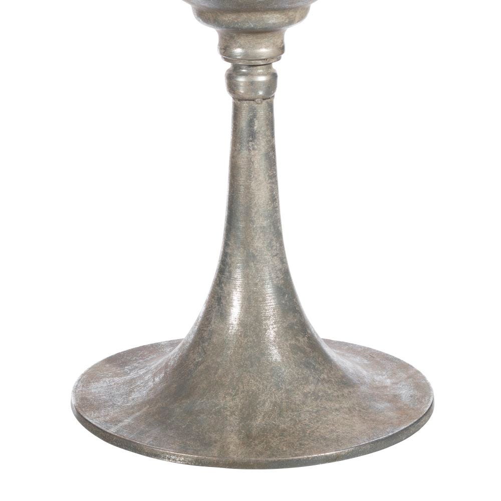 Lolahome Macetero De Metal Plateado Clásico De 77x51x61 Cm