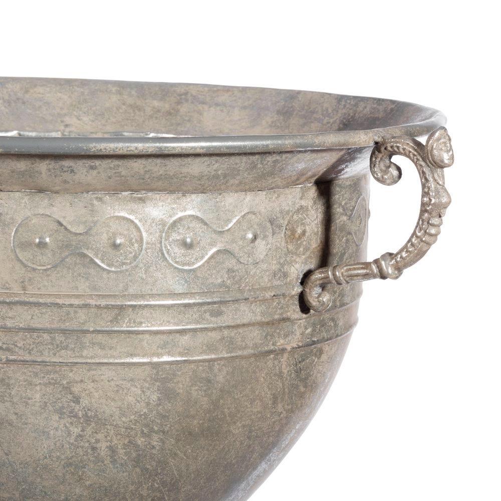 lolahome Macetero de metal plateado clásico de 77x51x61 cm