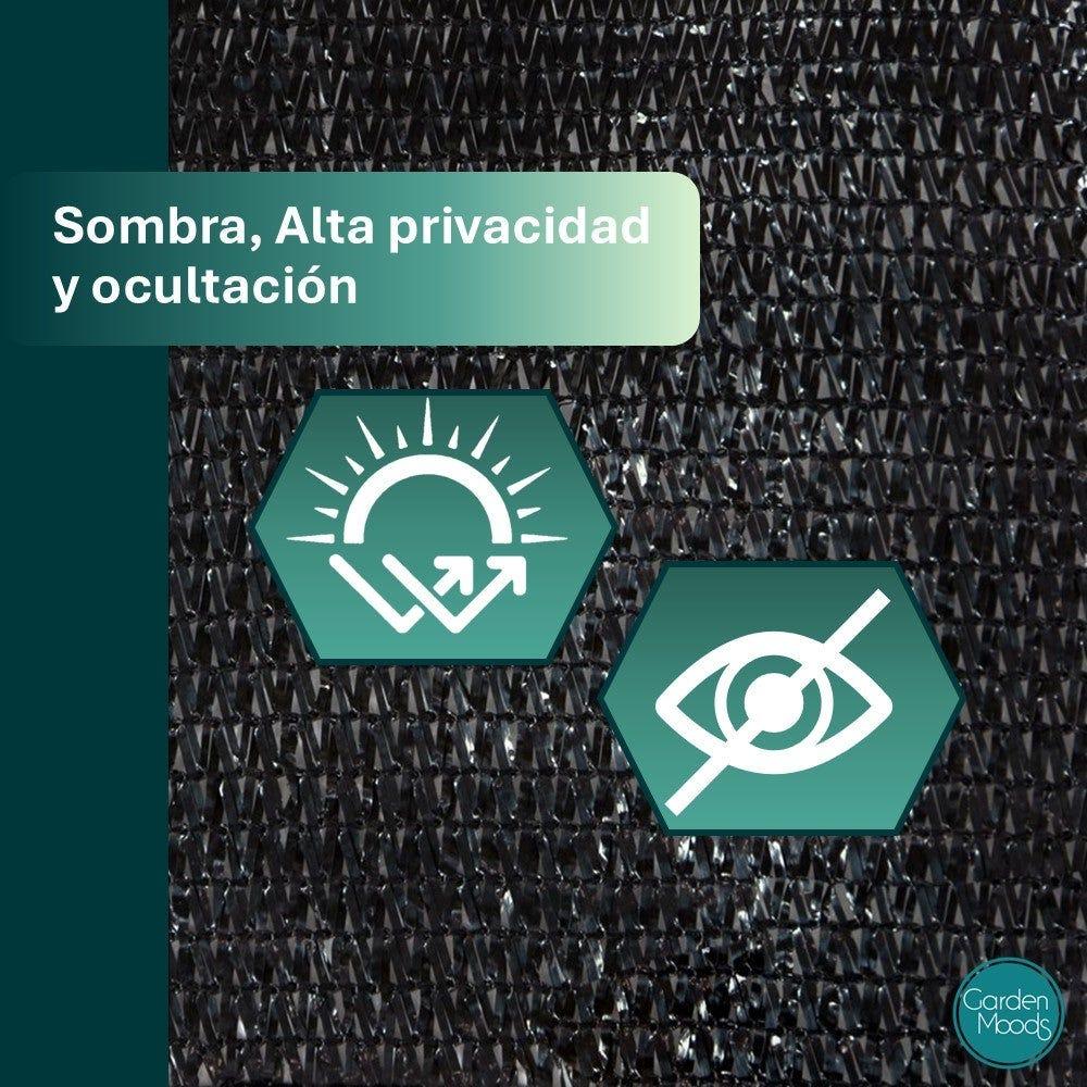 Lolahome Malla De Sombreo Con 80 % Densidad De Ocultación Negra De HDPE De 5x2 Metros