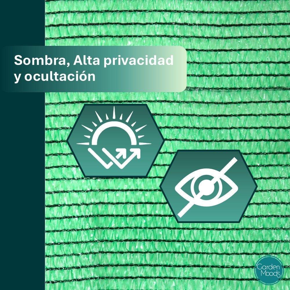 Lolahome Malla De Sombreo Con 80 % Densidad De Ocultación Verde De HDPE De 5x1 Metros