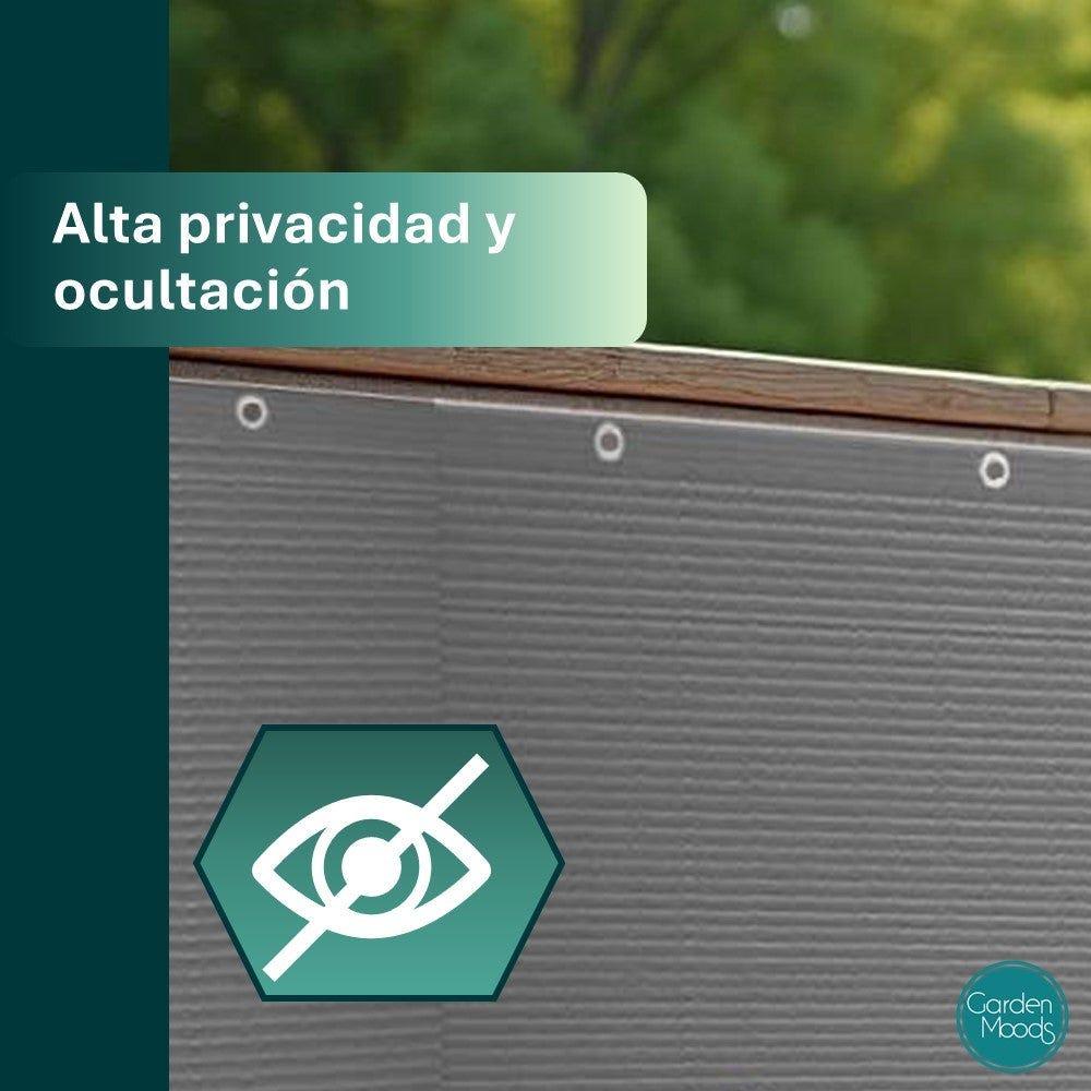Lolahome Malla Ocultación Balcón 90 % Densidad Ocultación Gris De HDPE De 5x0 90 Metros