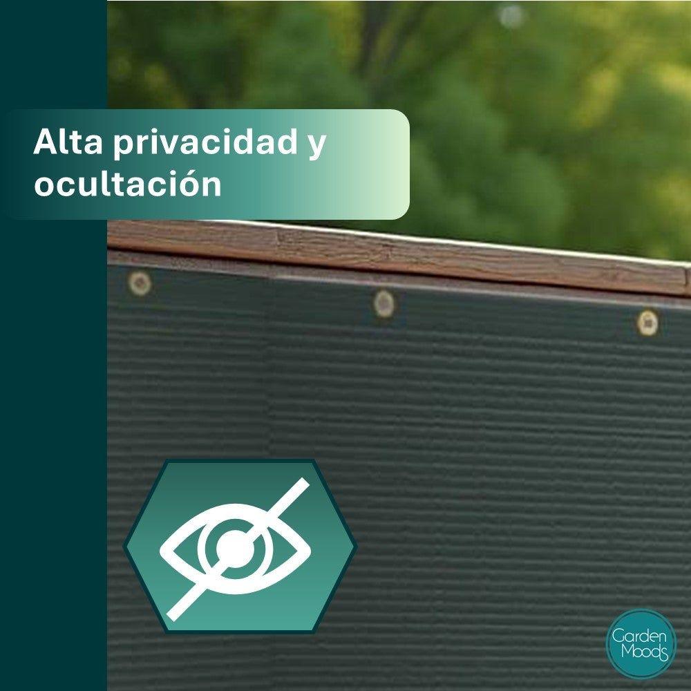 Lolahome Malla Ocultación Para Balcón 90 % Densidad Ocultación Verde De HDPE De 5x0 90 Metros
