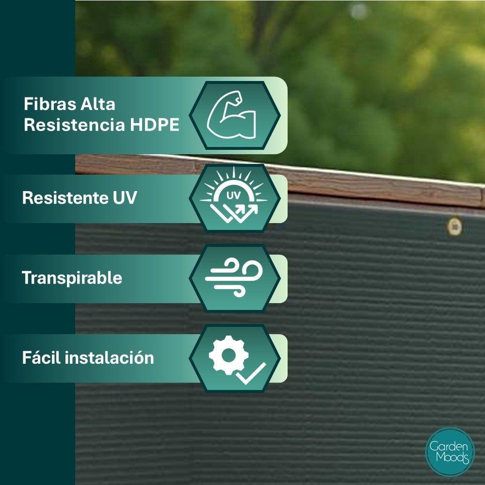 lolahome Malla ocultación para balcón 90 % densidad ocultación verde de HDPE de 5x0 90 metros