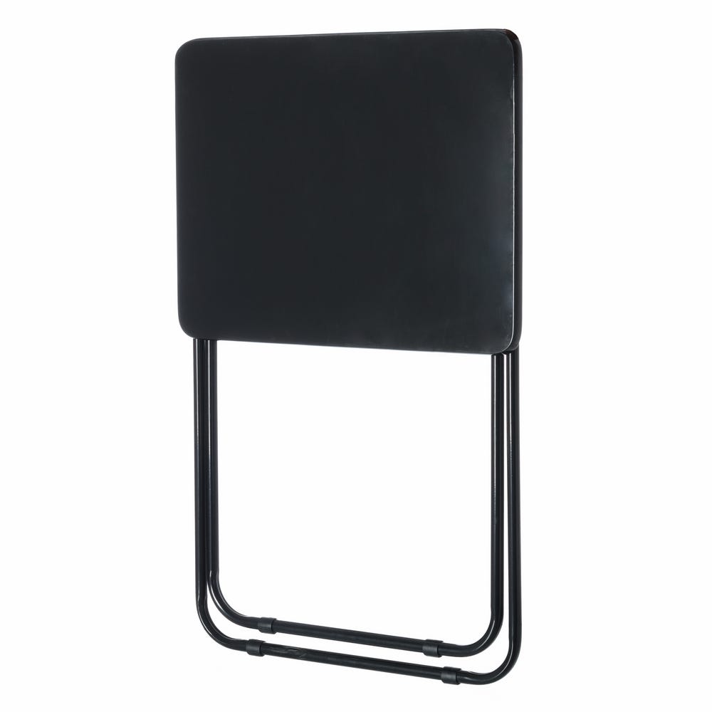 lolahome Mesa auxiliar plegable de metal y madera de 48x38x66 cm