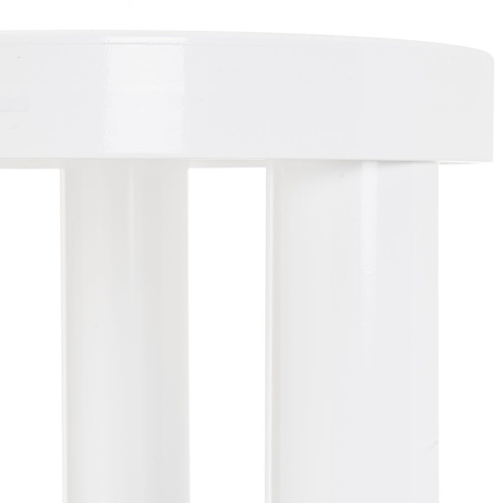 Lolahome Mesa Auxiliar Redonda Lisa De Madera MDF Blanca De 40x51 Cm