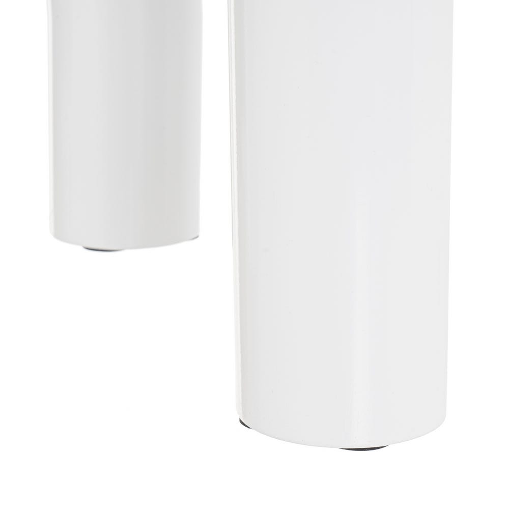 Lolahome Mesa Auxiliar Redonda Lisa De Madera MDF Blanca De 40x51 Cm