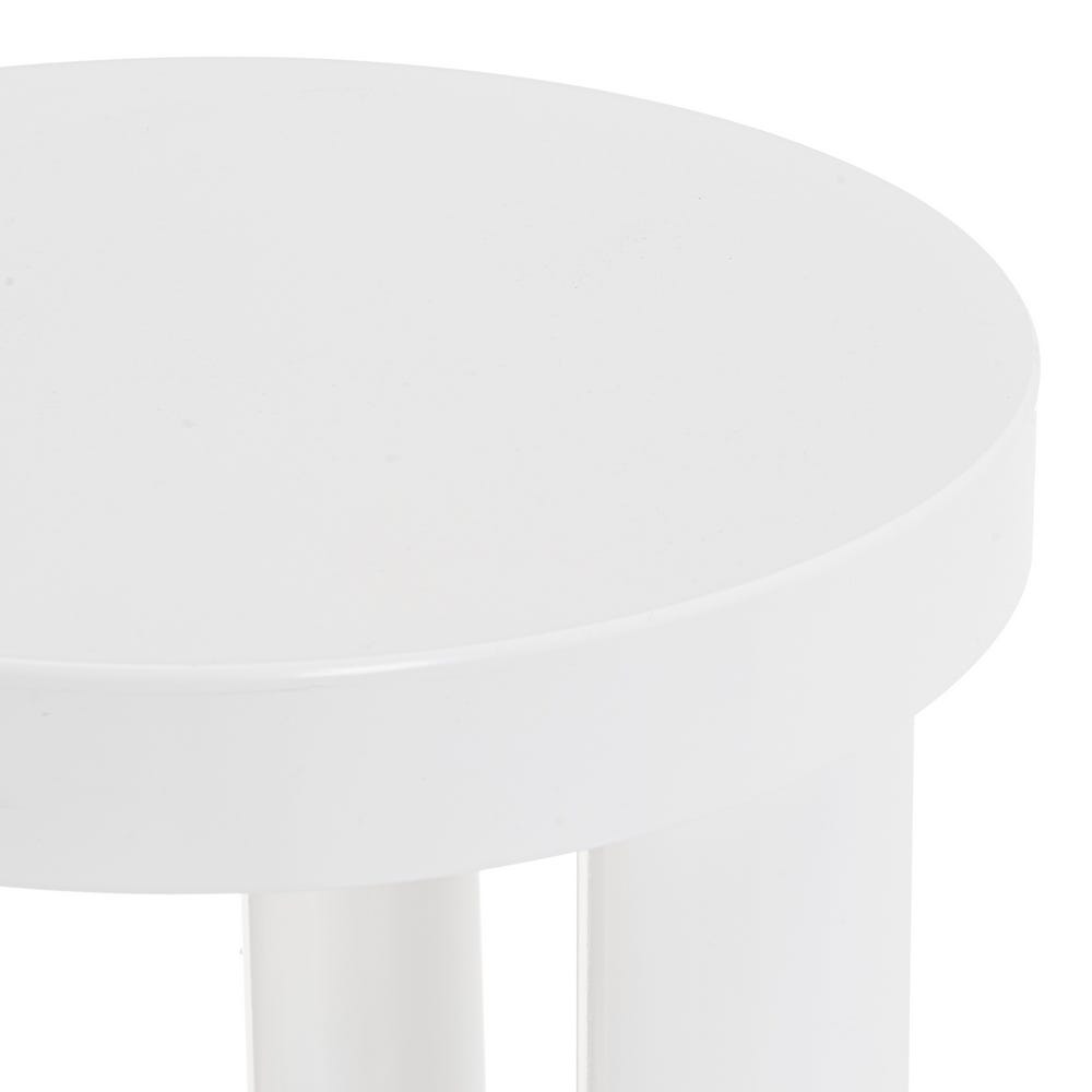 lolahome Mesa auxiliar redonda lisa de madera MDF blanca de 40x51 cm