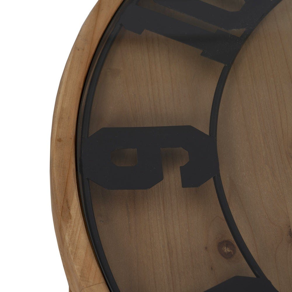 Lolahome Mesa Auxiliar Redonda Reloj De Madera De Abeto