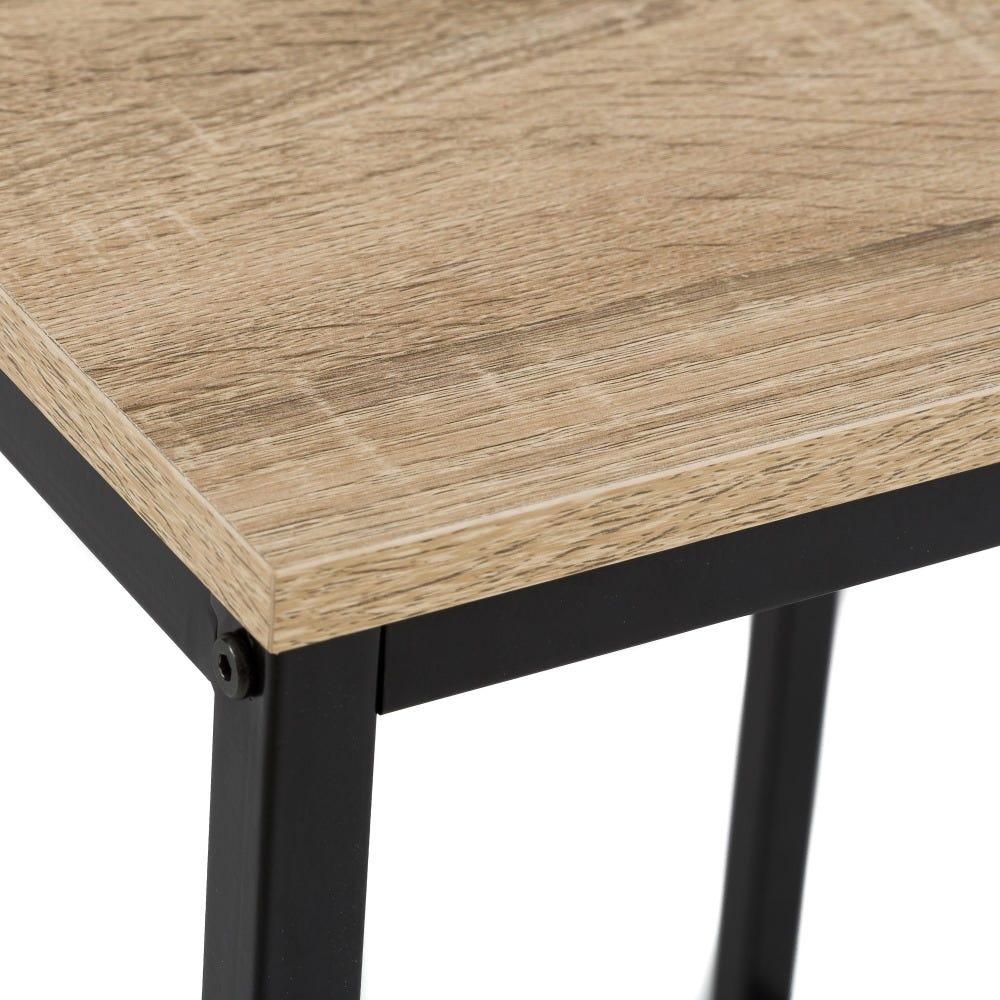lolahome Mesa auxiliar Urban de acero y MDF de 40x40x50 cm
