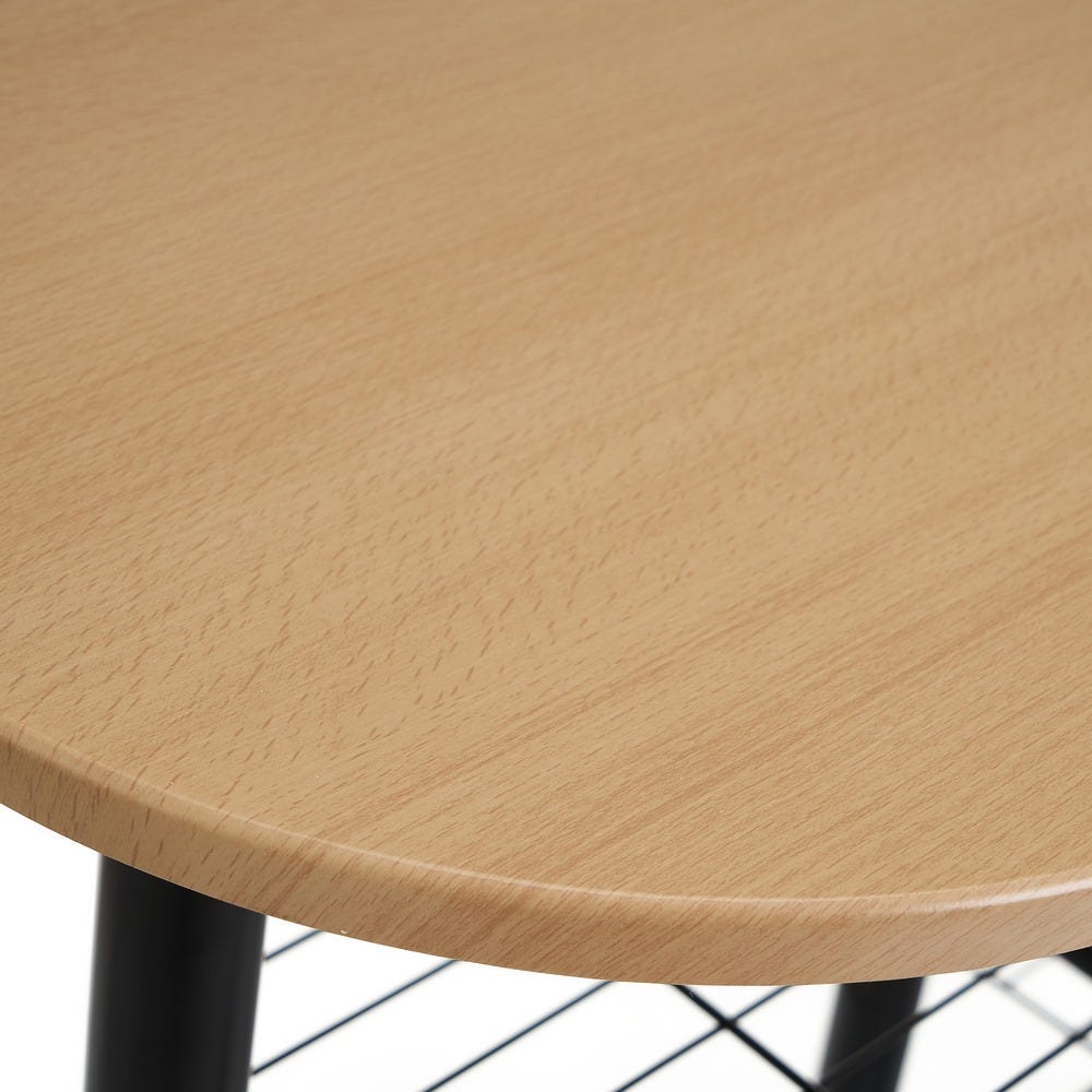 Lolahome Mesa De Cocina Alta Con 2 Taburetes Plegables Negro Y Natural