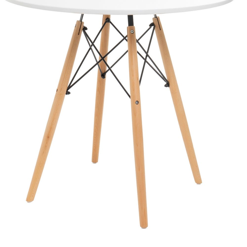 Lolahome Mesa De Cocina Para 4 Personas De Madera Blanca De Ø 80x74 Cm