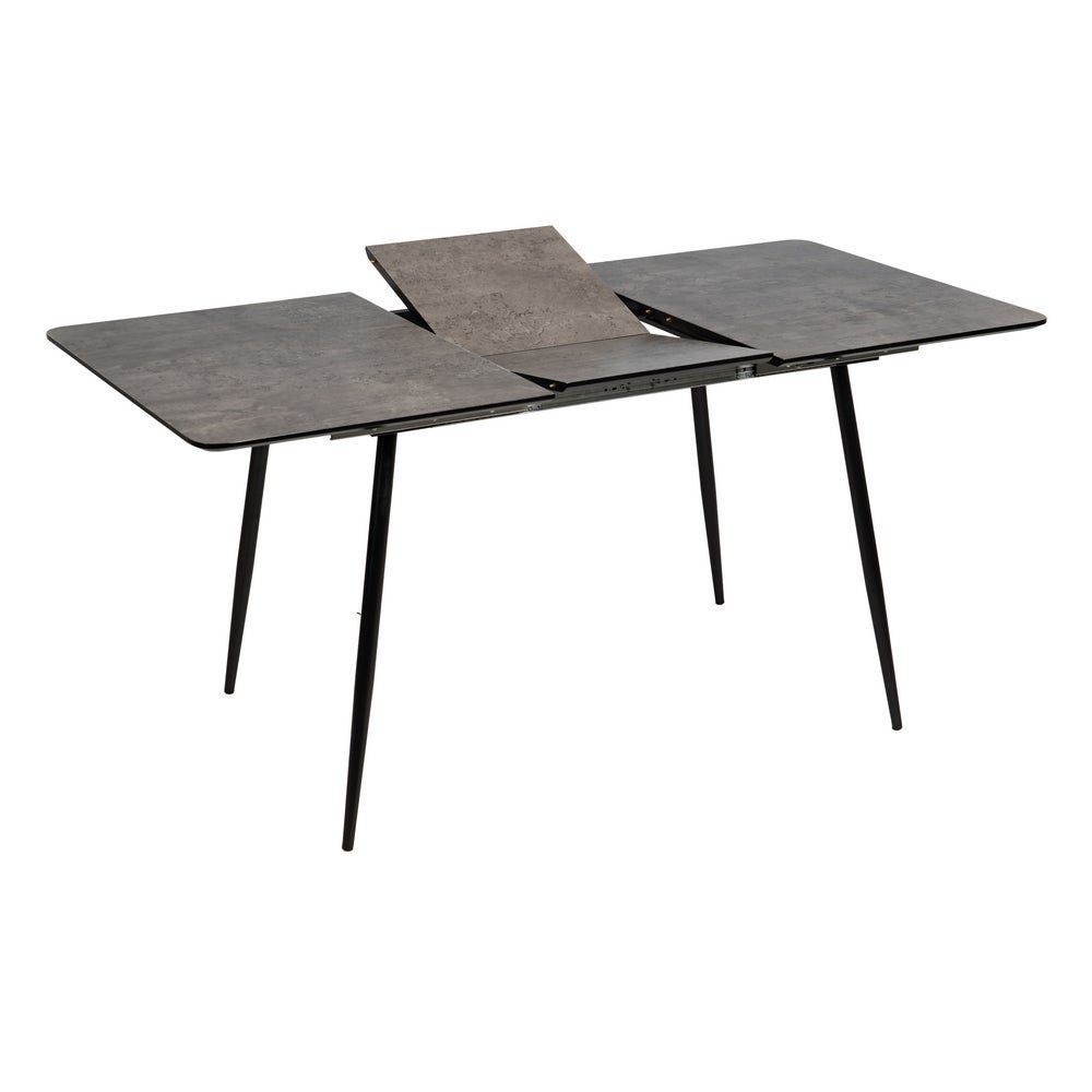 lolahome Mesa de comedor extensible gris de 120-160x80 cm