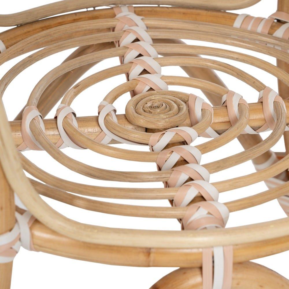 Lolahome Mesa De Comedor Redonda Para 2 Personas De Rattán Trenzado Beige Y Natural De Ø 81x76 Cm