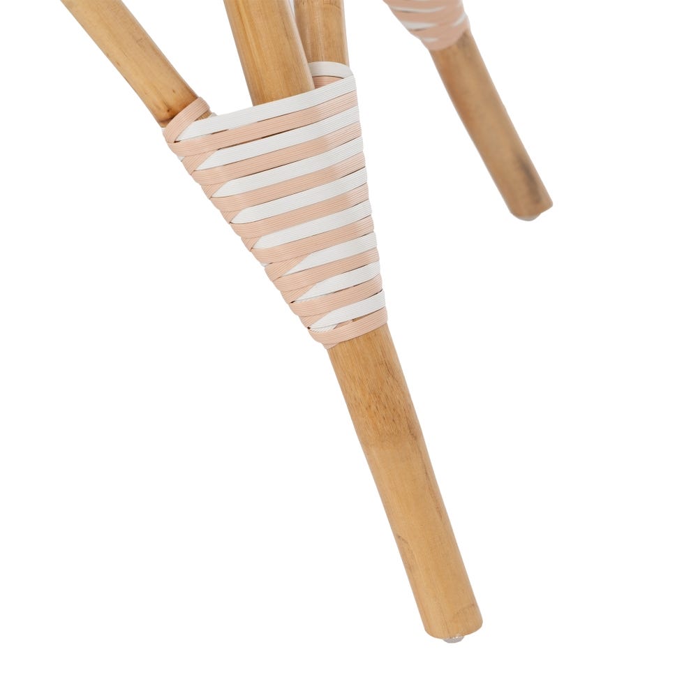 Lolahome Mesa De Comedor Redonda Para 2 Personas De Rattán Trenzado Beige Y Natural De Ø 81x76 Cm