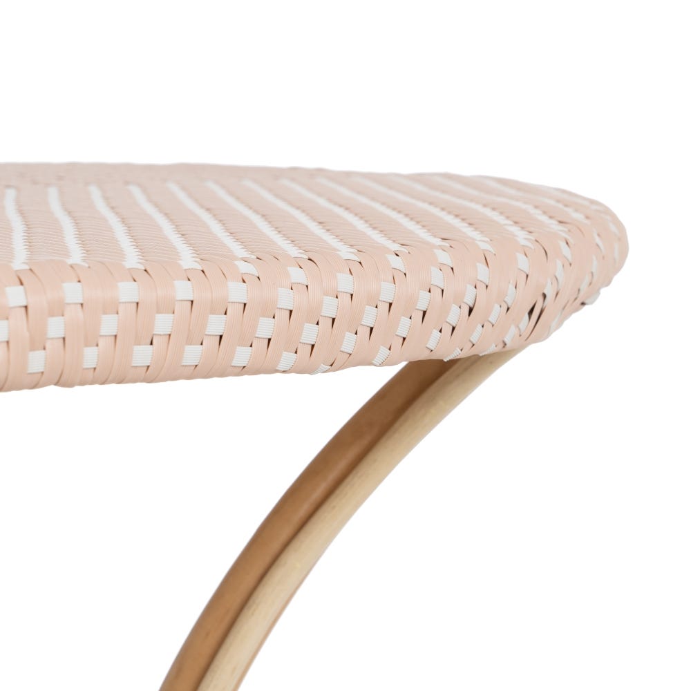 lolahome Mesa de comedor redonda para 2 personas de rattán trenzado beige y natural de Ø 81x76 cm