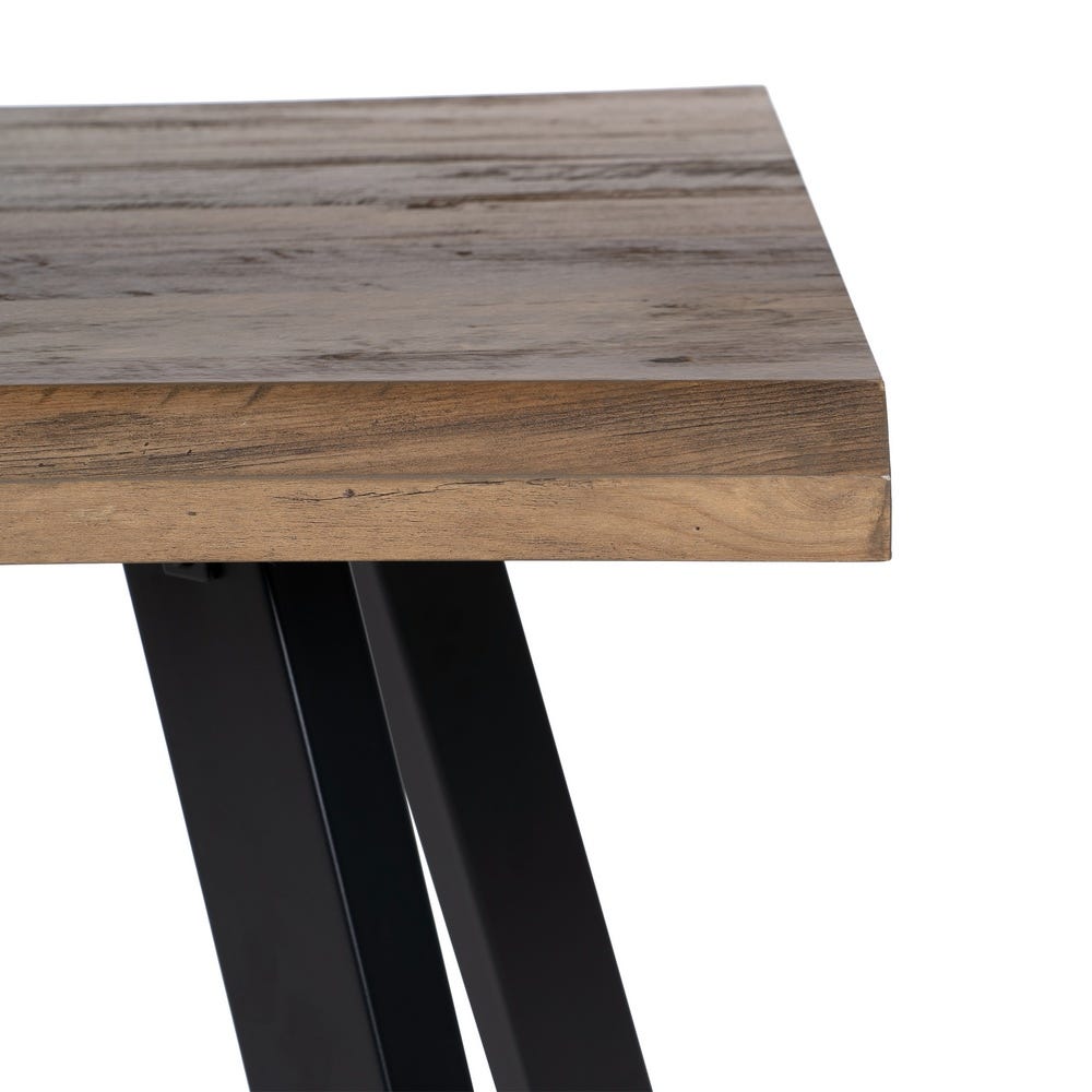 lolahome Mesa de comedor tronco de 180x90 cm negra y marrón