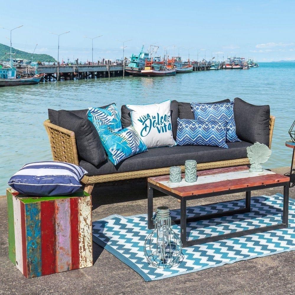 lolahome Mesa de jardín de centro Calypso de 90x50 cm