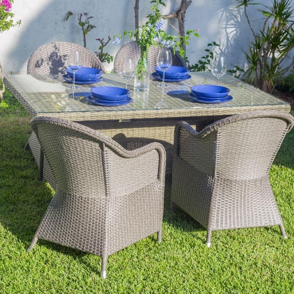 lolahome Mesa de jardín de comedor Patsy de 160x100 cm