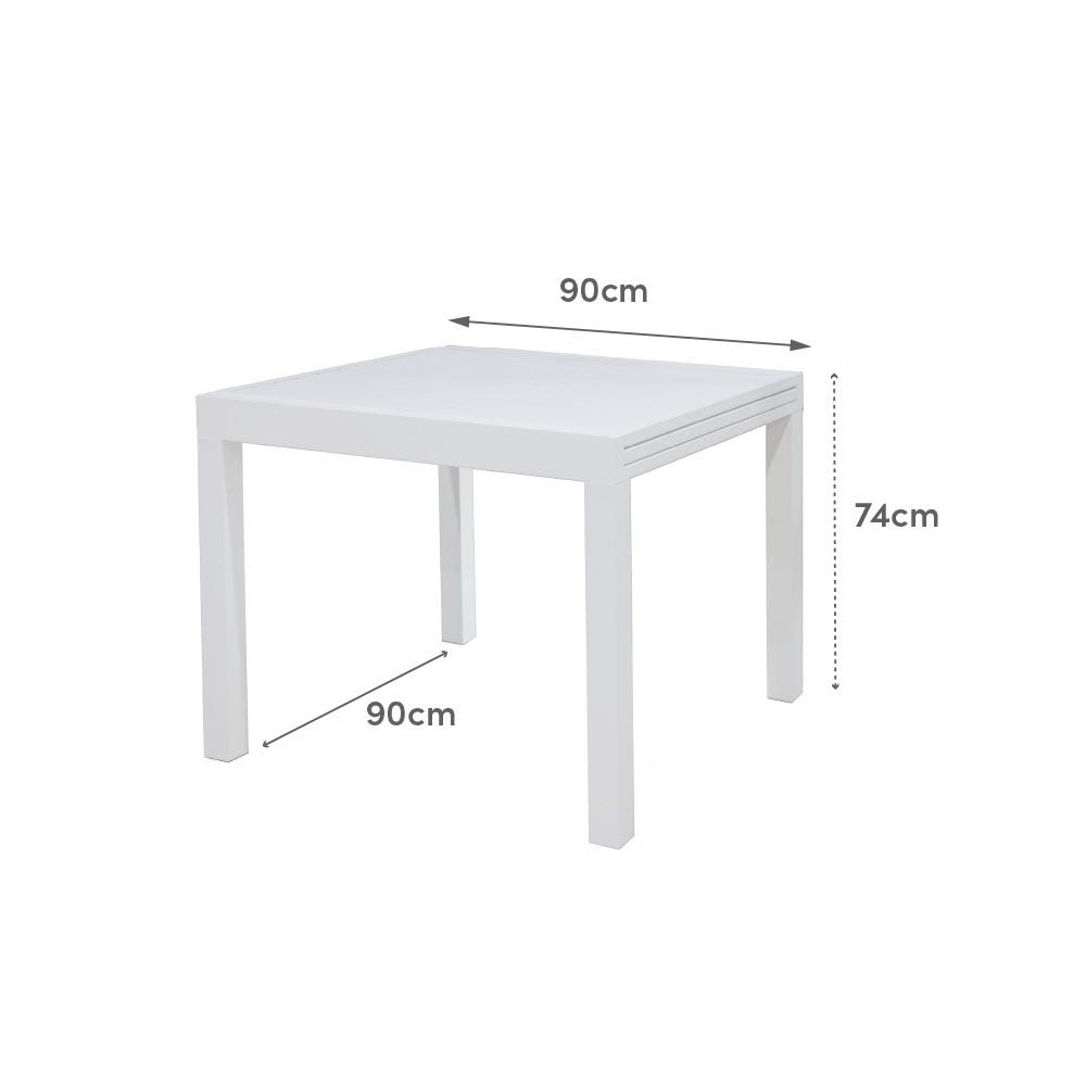lolahome Mesa de jardín de comedor Thais de 90x90 cm