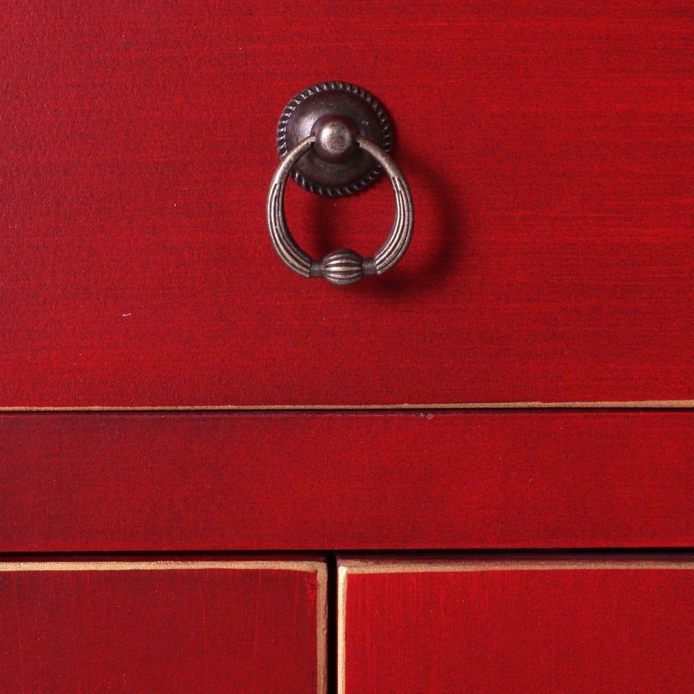 Lolahome Mesilla De Noche De 1 Cajón Y 2 Puertas Rojo