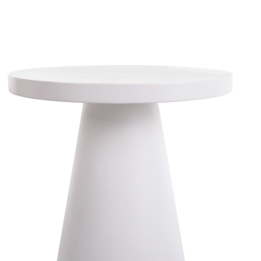 Lolahome Mesita De Jardín Redonda Bacoli De Cemento Blanca De Ø 45 Cm