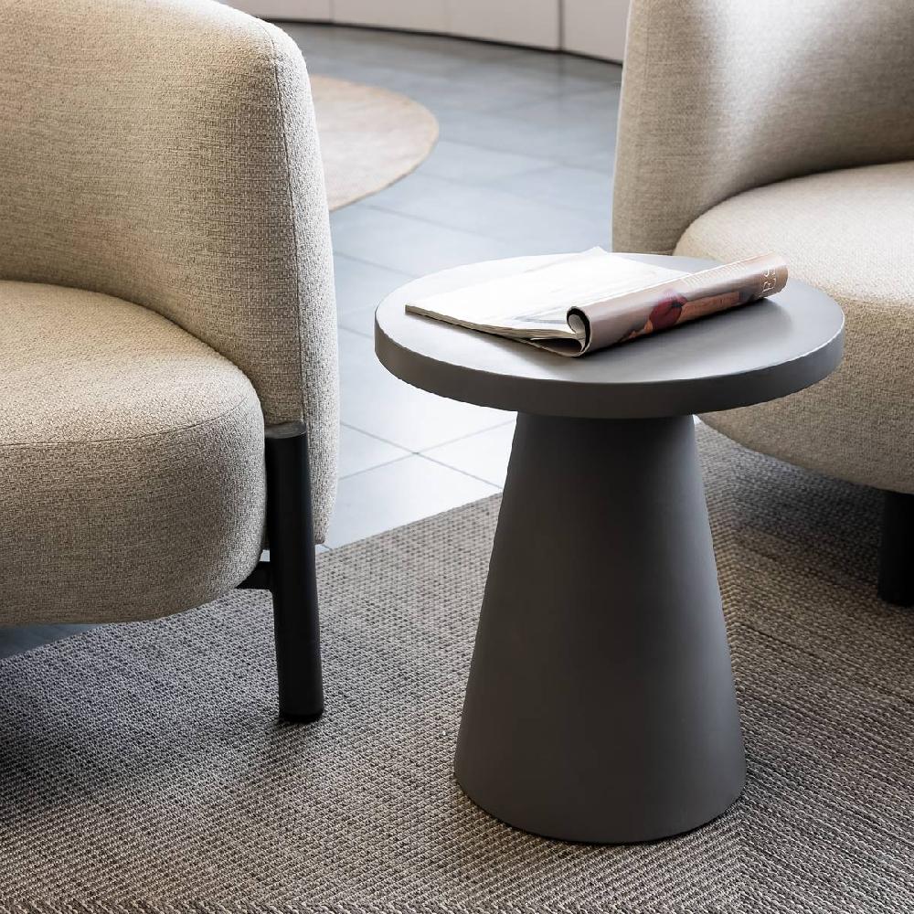 Lolahome Mesita De Jardín Redonda Bacoli De Cemento Gris De Ø 45 Cm