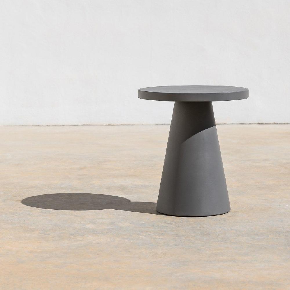 lolahome Mesita de jardín redonda Bacoli de cemento gris de Ø 45 cm