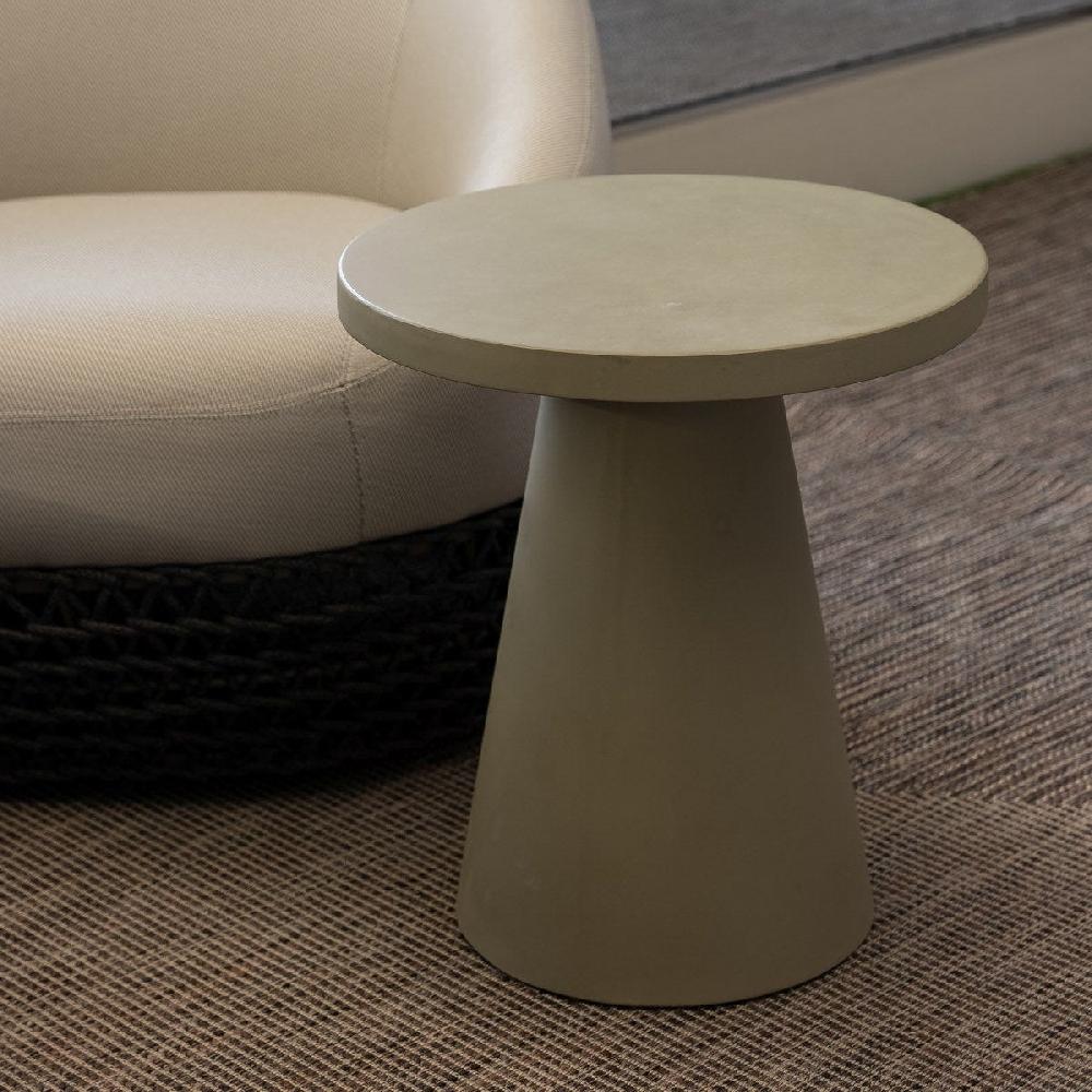 Lolahome Mesita De Jardín Redonda Bacoli De Cemento Verde De Ø 45 Cm