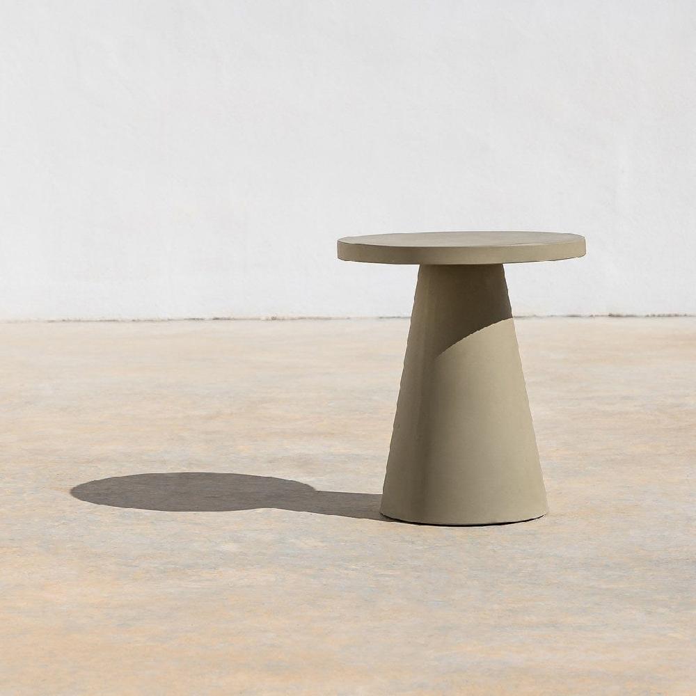 lolahome Mesita de jardín redonda Bacoli de cemento verde de Ø 45 cm