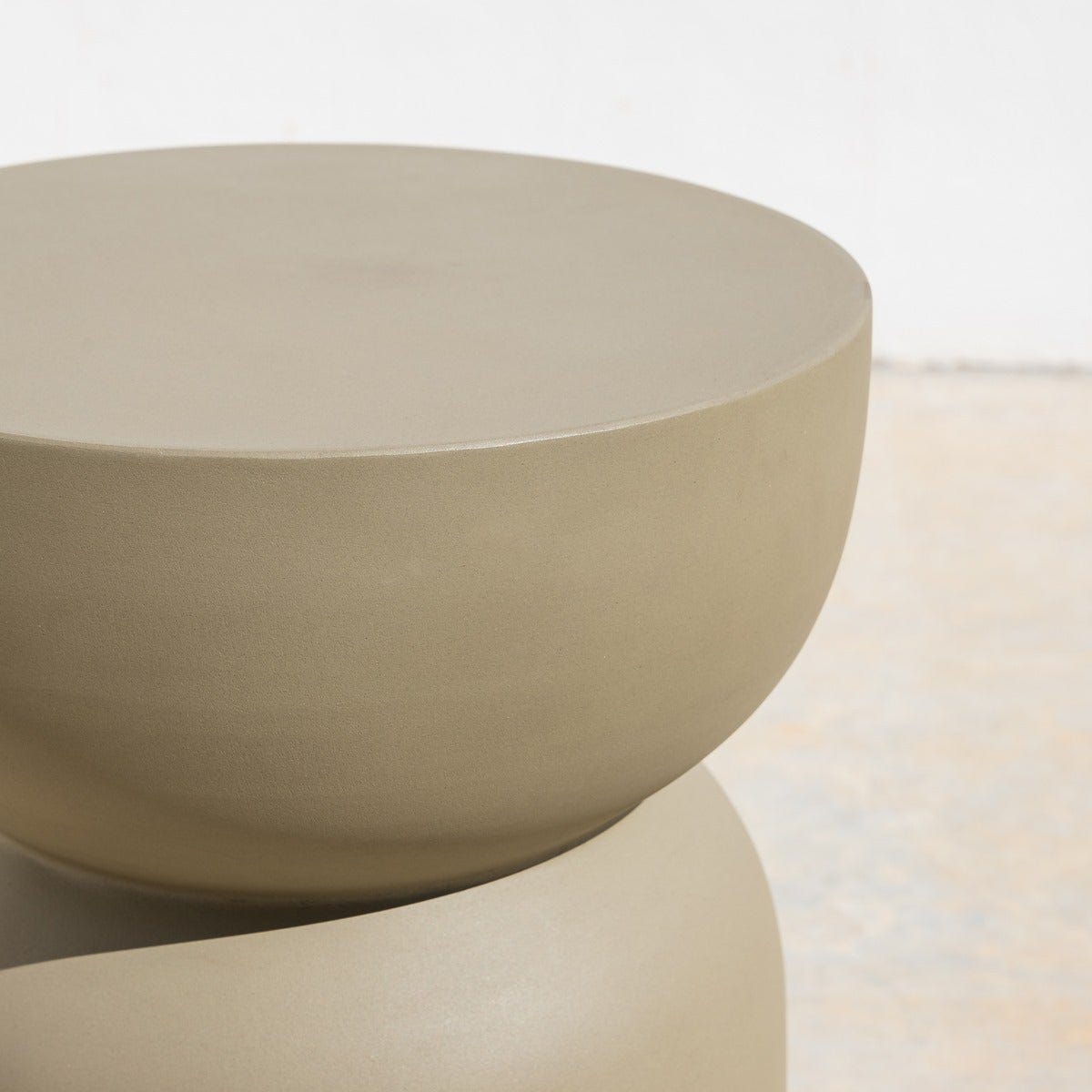 Lolahome Mesita De Jardín Redonda De Diseño Bacoli De Cemento Verde