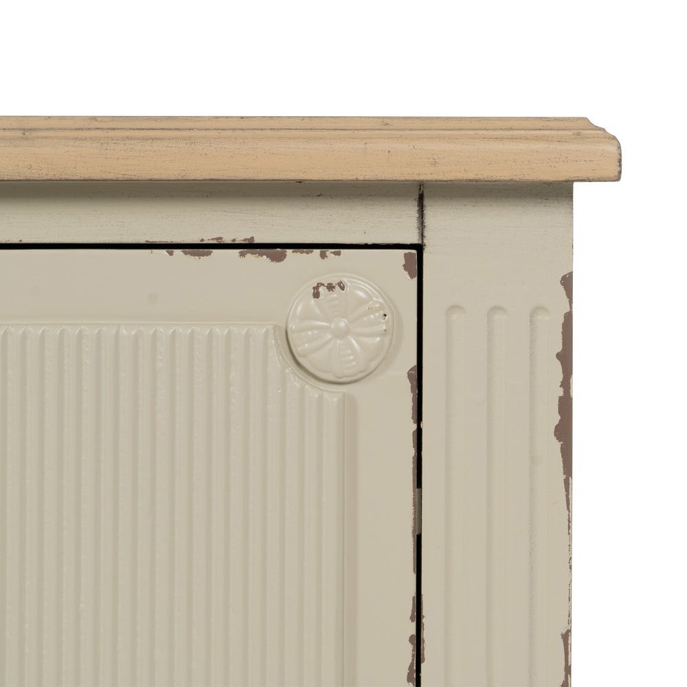 Lolahome Mesita De Noche 3 Cajones Fabricada Con Madera De Color Beige Y Natural