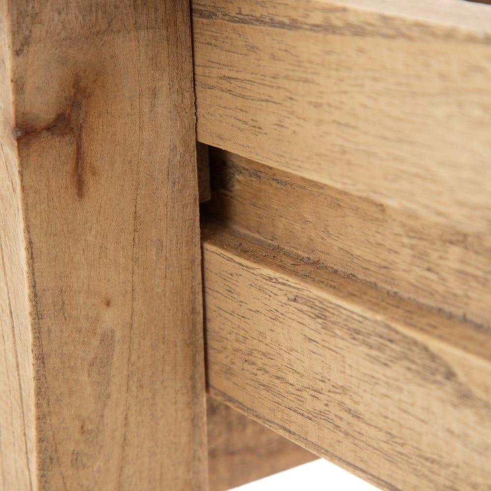 Lolahome Mesita De Noche Cabriolé Natural De Madera De Mindi De 58x43x70 Cm