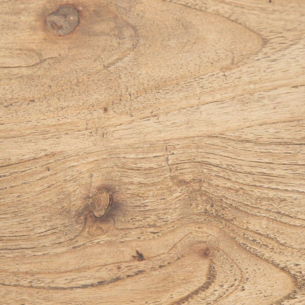 Lolahome Mesita De Noche Cabriolé Natural De Madera De Mindi De 58x43x70 Cm