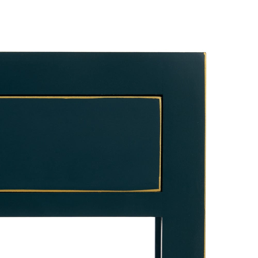 Lolahome Mesita De Noche Con 1 Cajón Y 2 Puertas Azul De Madera De 50x40x66 Cm