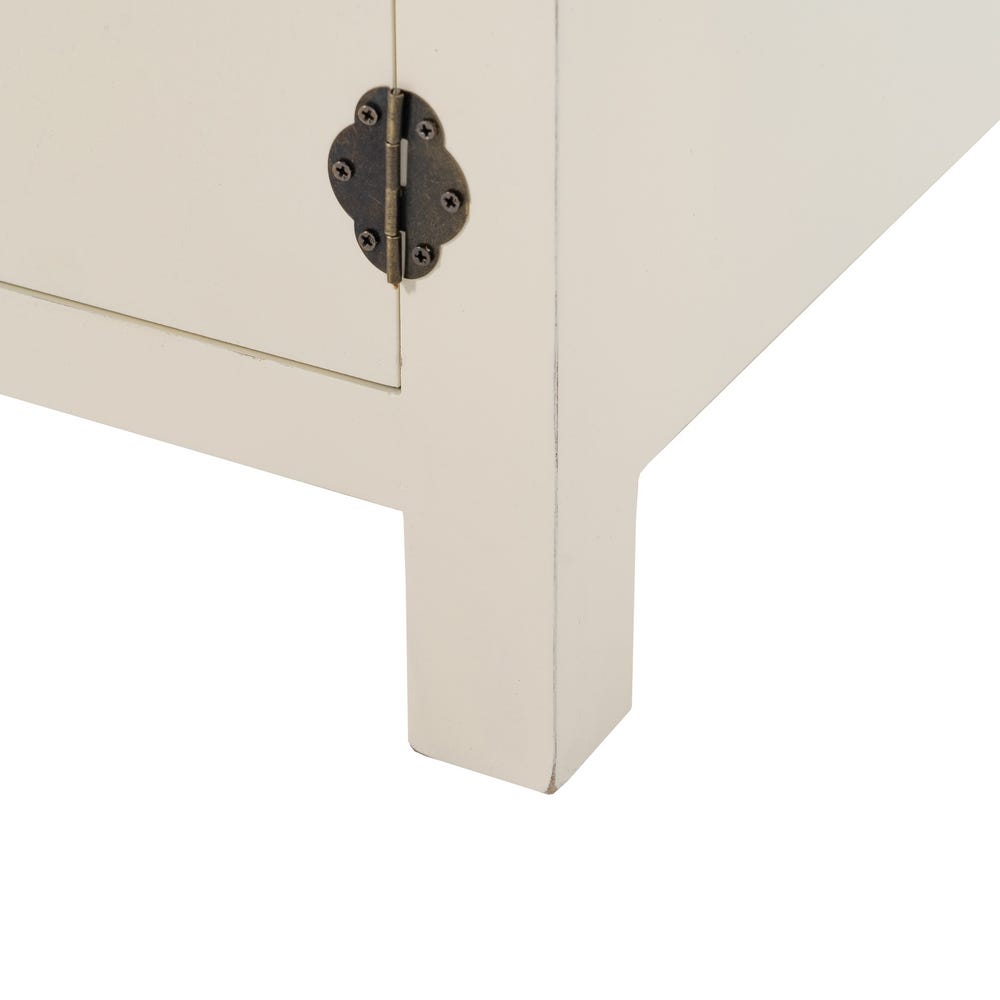 Lolahome Mesita De Noche Con 1 Cajón Y 2 Puertas Blanca De Madera De 50x40x66 Cm