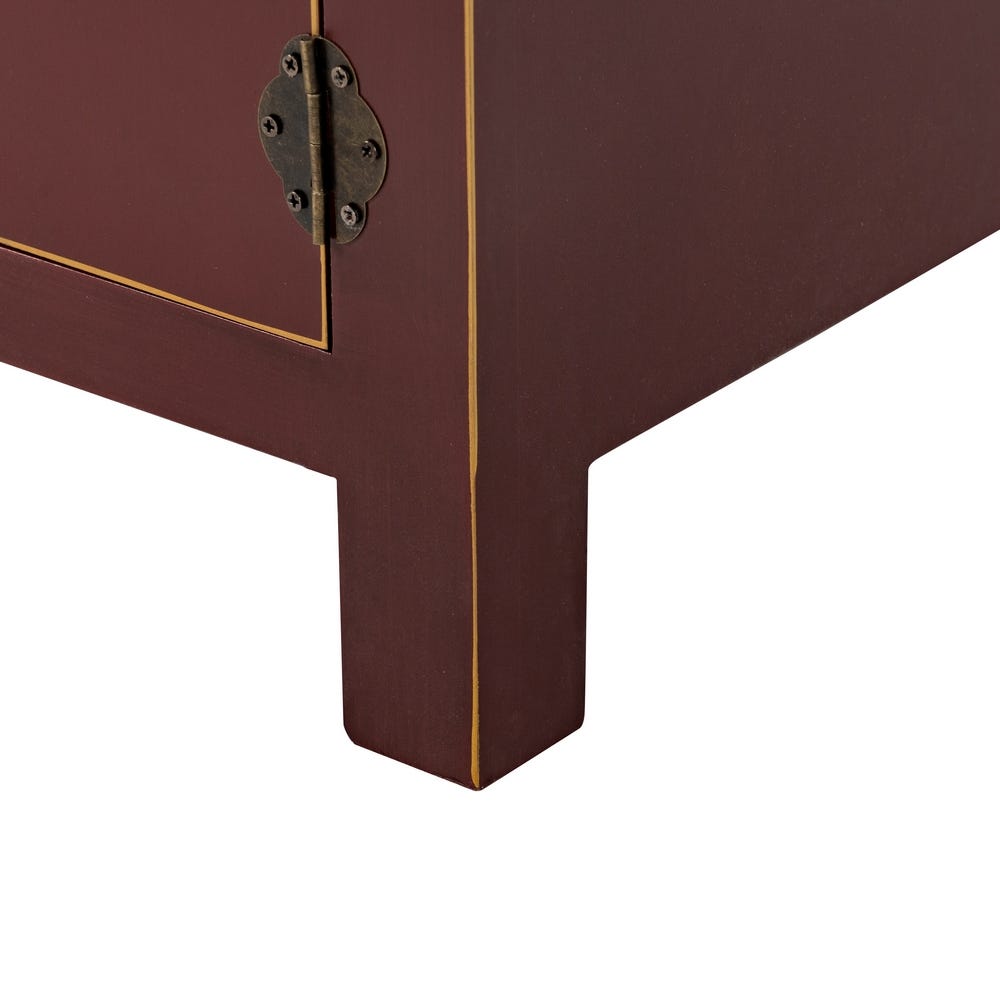 Lolahome Mesita De Noche Con 1 Cajón Y 2 Puertas Granate De Madera De 50x40x66 Cm