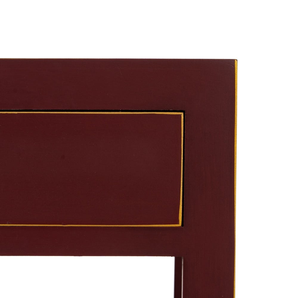 Lolahome Mesita De Noche Con 1 Cajón Y 2 Puertas Granate De Madera De 50x40x66 Cm