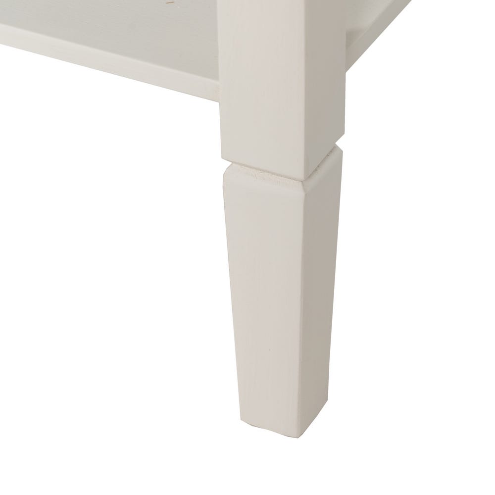 Lolahome Mesita De Noche Con 1 Cajón Y Estante Blanco Roto De Madera De 40x30x61 Cm