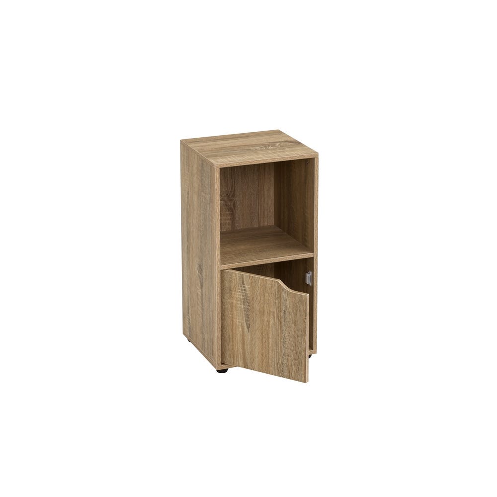 Lolahome Mesita De Noche Con 1 Puerta De Madera DM De 30x29x61 Cm