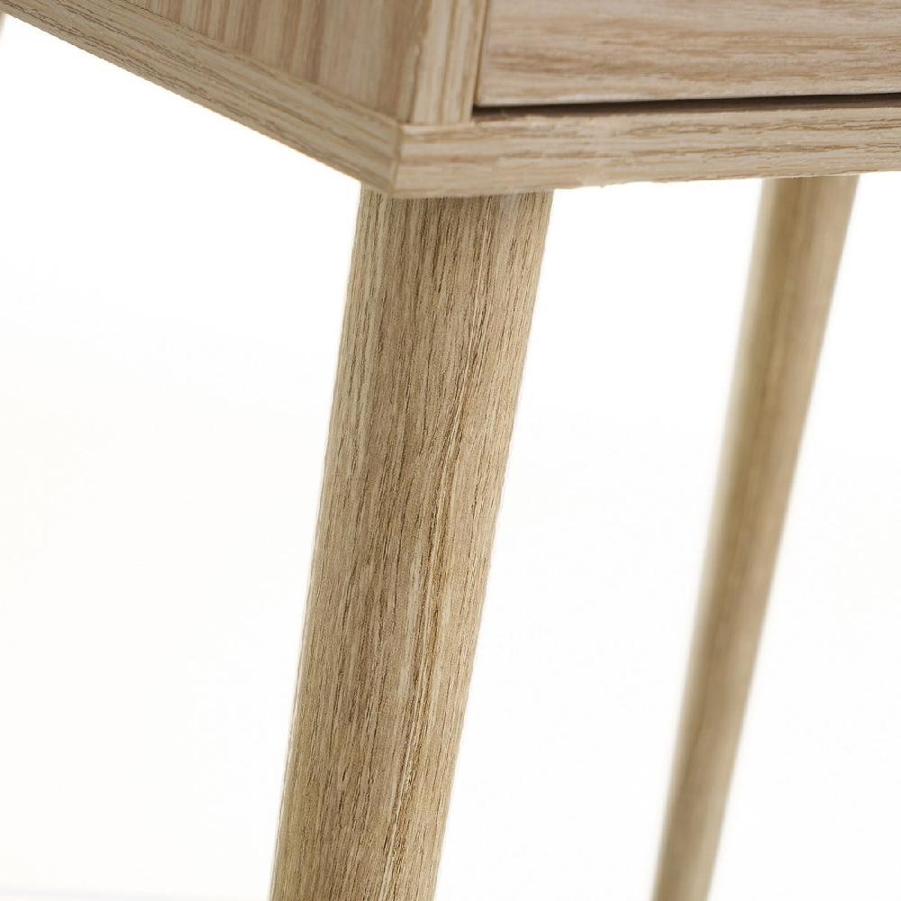 Lolahome Mesita De Noche De 1 Cajón Beige De Madera MDF De 40x30x57 Cm