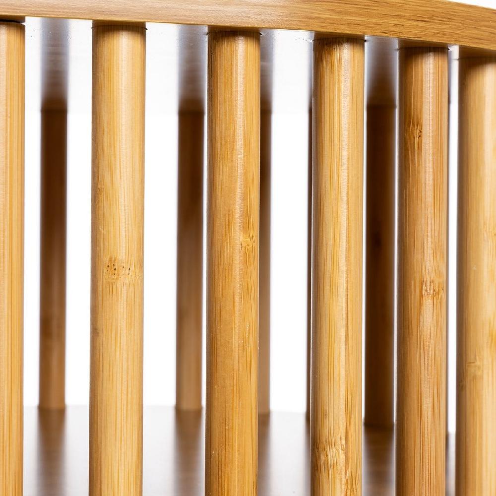 Lolahome Mesita Redonda De Varillas De Bambú Y MDF Natural De Ø 40x40 Cm