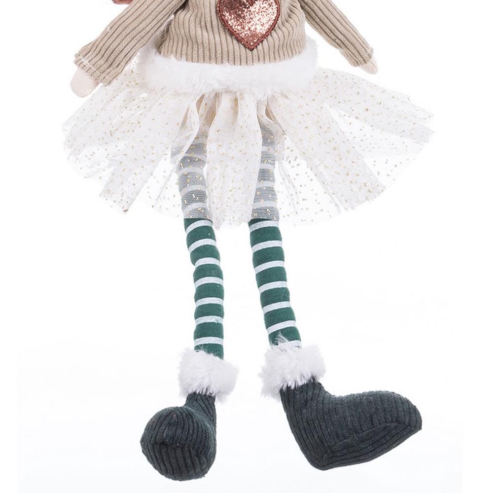 Lolahome Muñeco De Navidad ángel Con Piernas Largas De Tela Rosa De 42 Cm