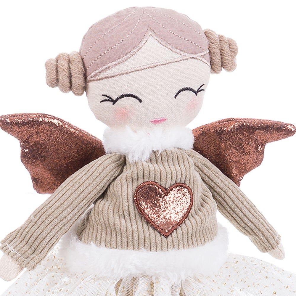 lolahome Muñeco de Navidad ángel con piernas largas de tela rosa de 42 cm