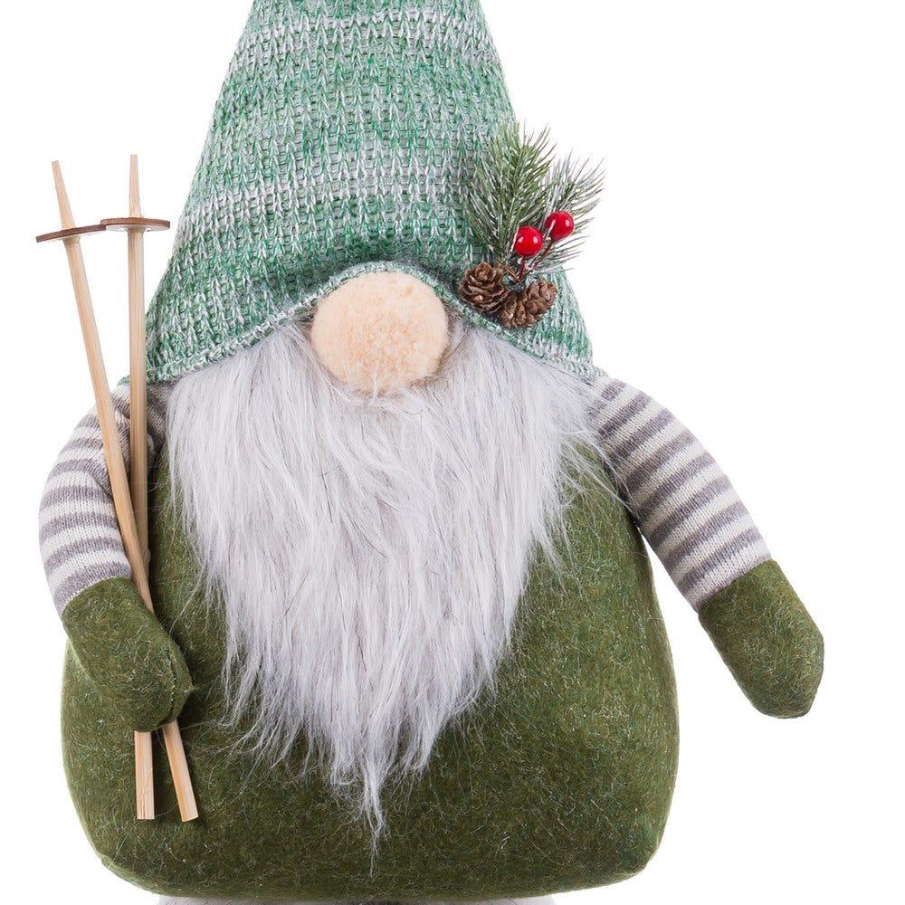 lolahome Muñeco de Navidad duende de pie de tela verde de 60 cm