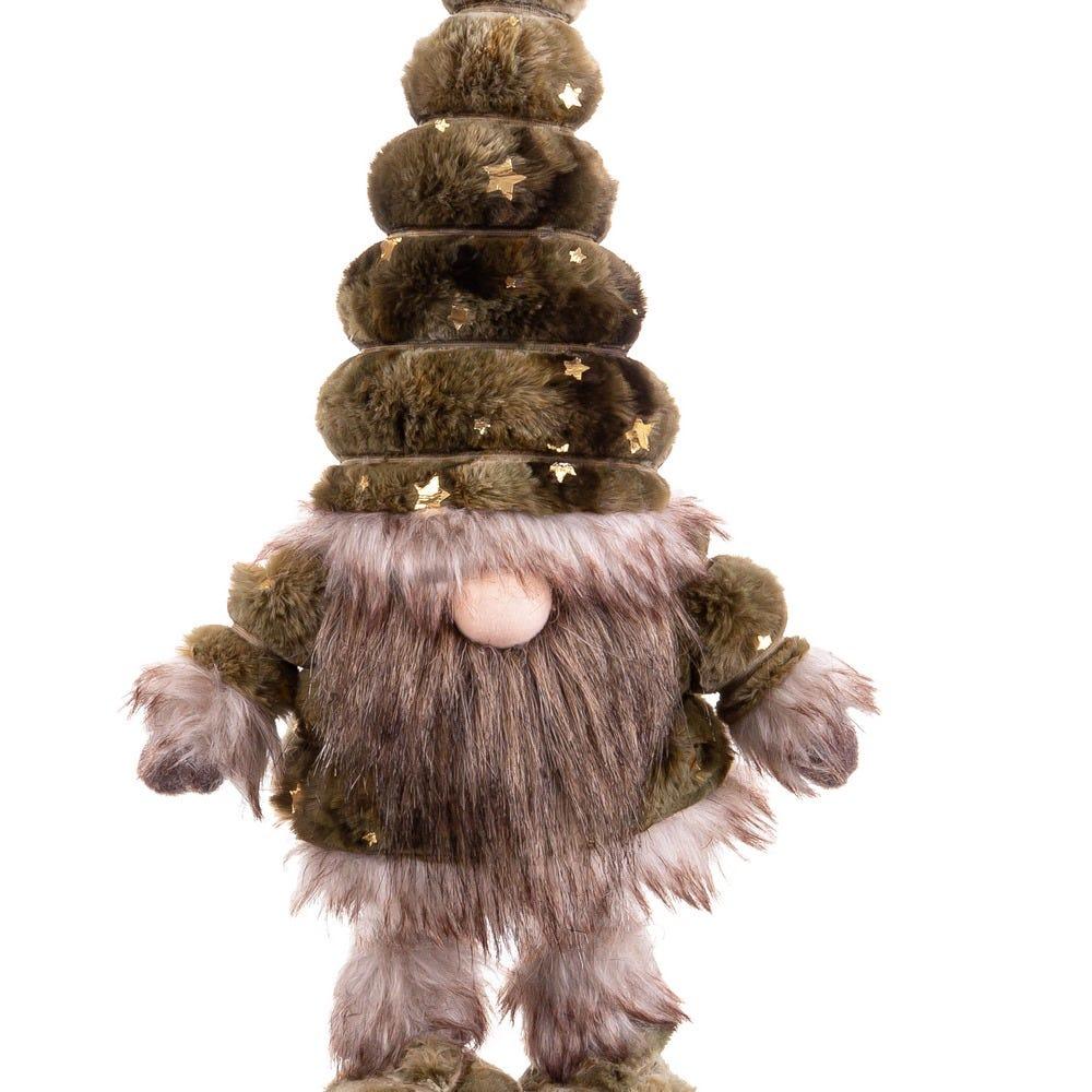 lolahome Muñeco de Navidad duende de tela marrón de 41 cm
