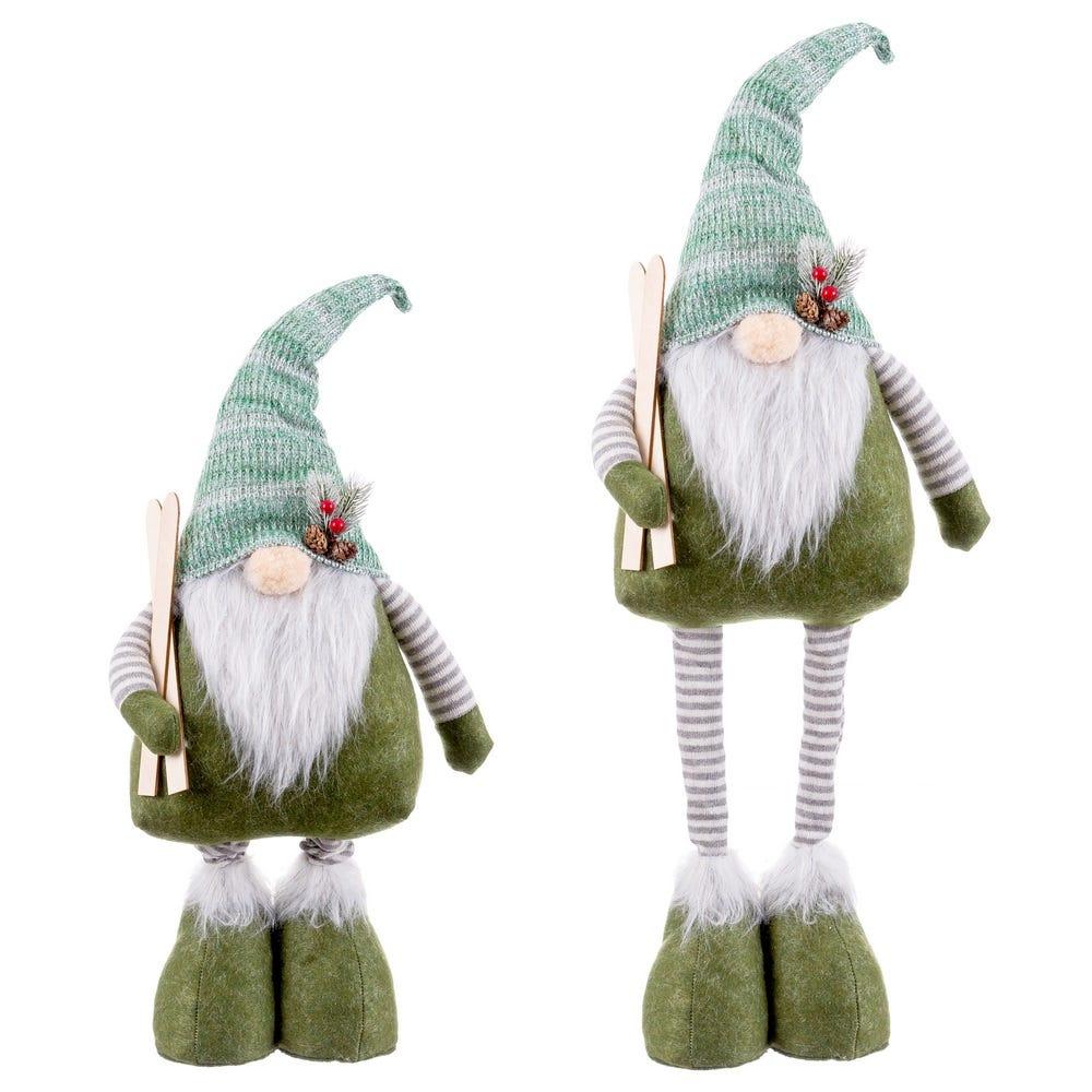 Lolahome Muñeco De Navidad Duende Extensible De Tela Verde De 82 Cm