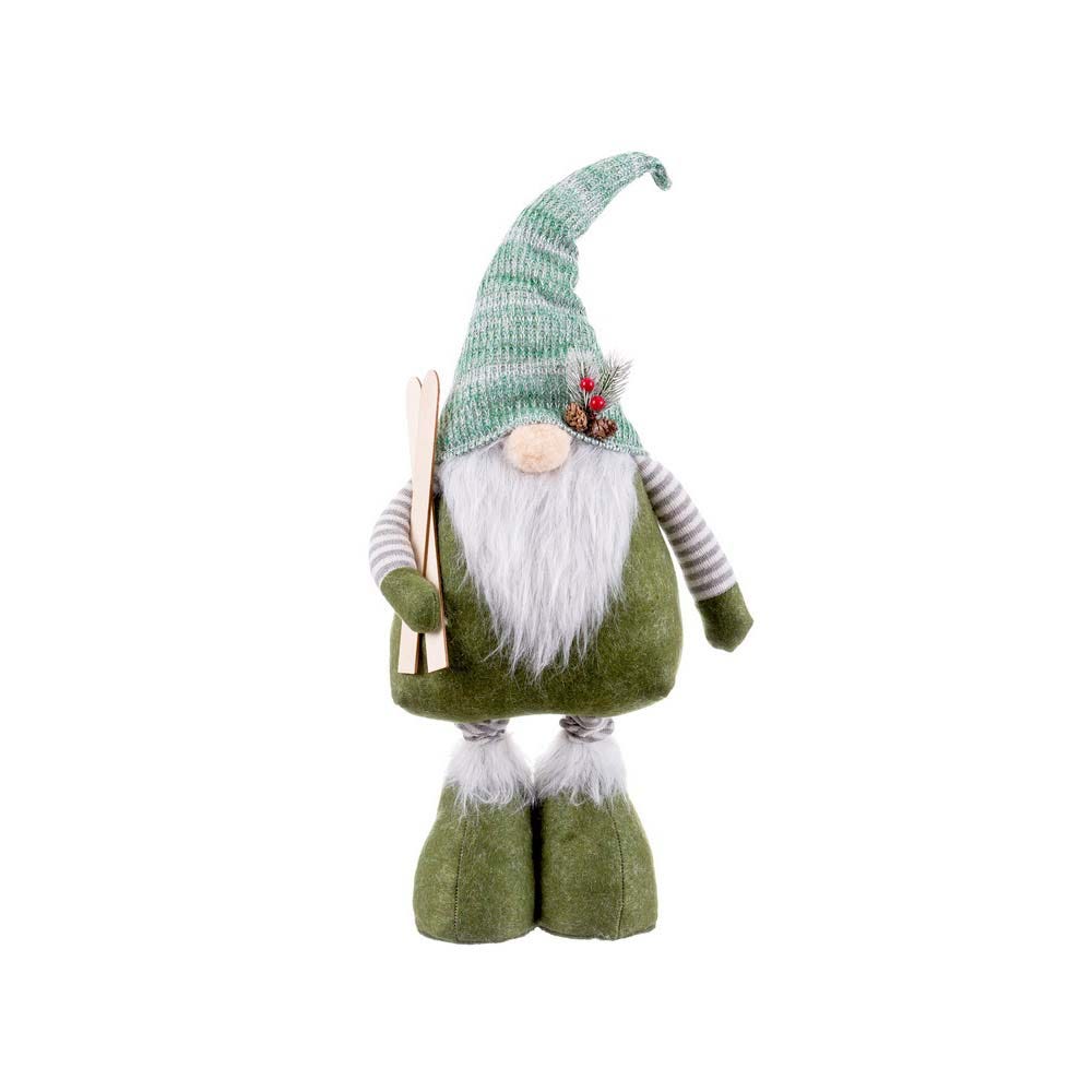 lolahome Muñeco de Navidad duende extensible de tela verde de 82 cm